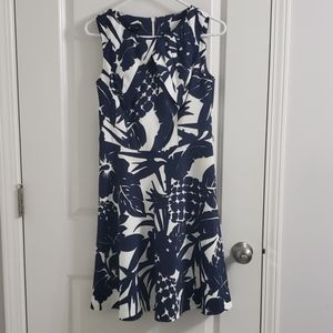 Blue and white dress